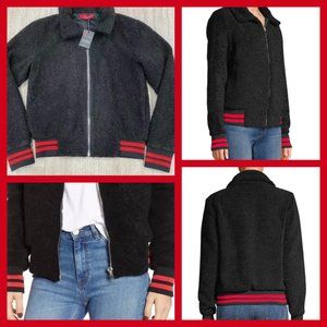 n:PHILANTHROPY Black Sherpa Varsity Bomber